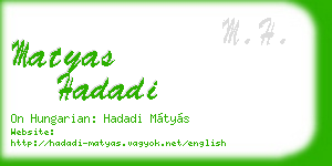 matyas hadadi business card