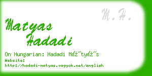 matyas hadadi business card